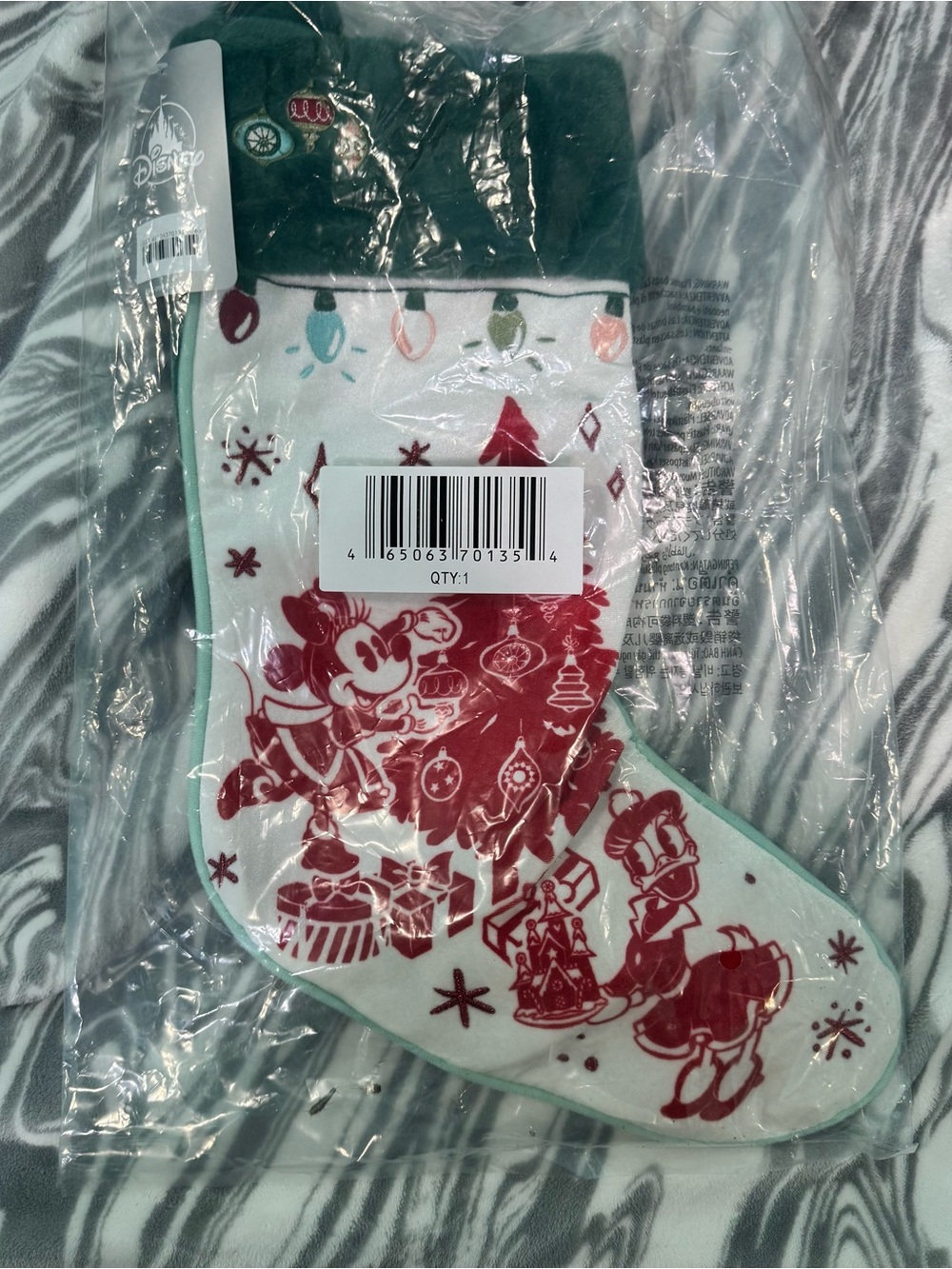 Disney Holiday Stocking with Minnie & Daisy - Mint Green and Red